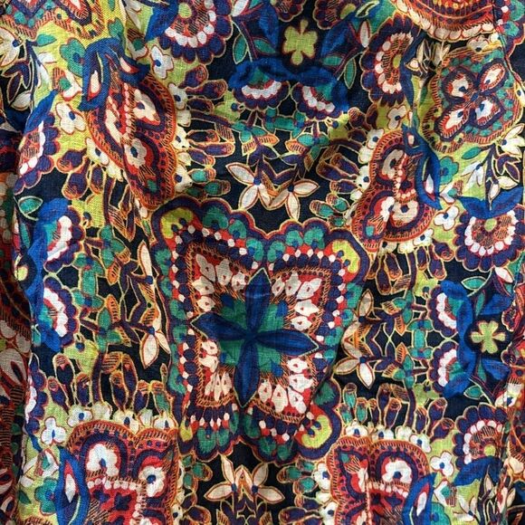 Lands End 100% Linen Colorful Pattern Sleeveless Pockets Dress Plus 26W​​​ - Picture 3 of 13